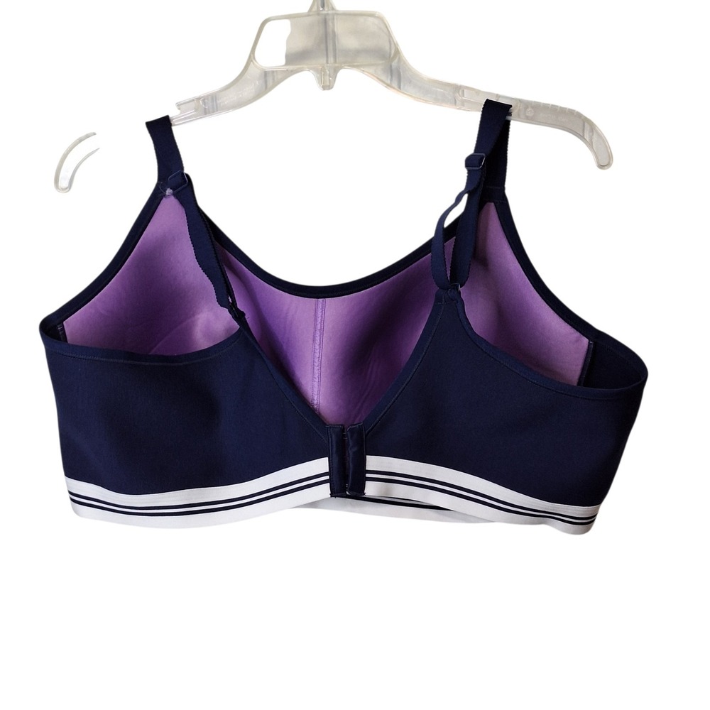 Cacique Scoop Lace Bra Women's 46C No-Wire Blue Comfort Lightly Lined Stretch - Picture 2 of 10